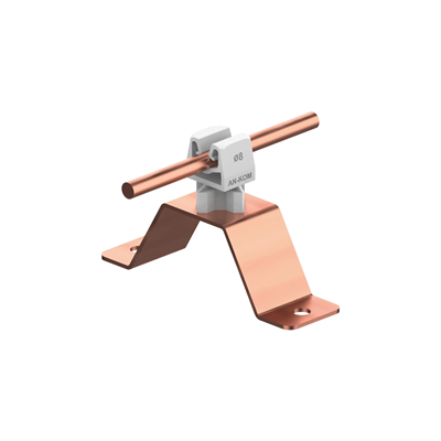 Screwed copper handle, height 3.5 cm, gray latch