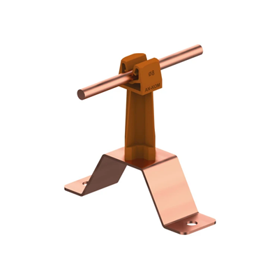 Screwed copper handle, height 7cm, brown latch