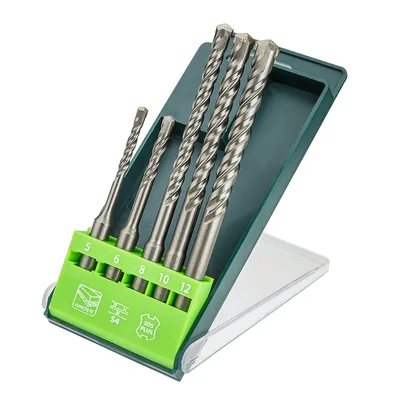 SDS concrete drill bit set, 5-piece set - 5, 6 x 110 mm + 8, 10, 12 x 160 mm