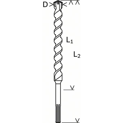 SDS-MAX-4 drill bit 32x400x520mm