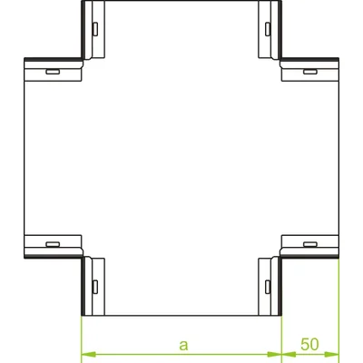 Sección transversal galvanizada, altura 48 mm, ancho 250 mm