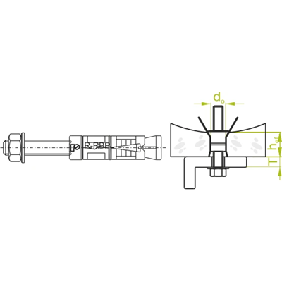 Segmentanker für Kanaldecken 12mm, Länge 10mm