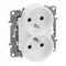 SÉLECTION NILOE - DOUILLE 2 X 2P+Z POUR CADRE MULTIPLE (AVEC OBTURATEUR, BORNES À VIS) PEARL