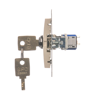 Selettore a chiave (modulo) unipolare 2 posizioni 0-I contatto N/O 5 A 230V crema