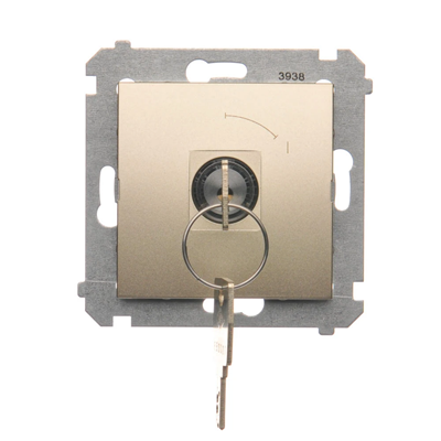 Selettore a chiave pulsante momentaneo (modulo) 2 posizioni 0-I contatto N/O 5 A 230 V 0 oro (metallico)