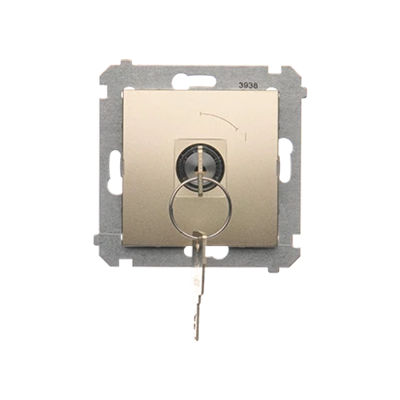 Selettore a chiave pulsante momentaneo (modulo) 2 posizioni 0-I contatto N/O 5 A 230 V 0 oro (metallico)