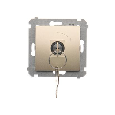 Selettore a chiave pulsante momentaneo (modulo) 2 posizioni 0-I contatto N/O 5 A 230 V 0 oro (metallico)