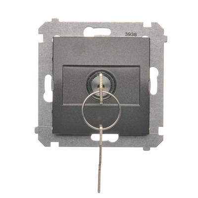 Selettore a chiave pulsante momentaneo (modulo) 2 posizioni 0-I contatto N/O 5 A 230 V antracite (metallico)