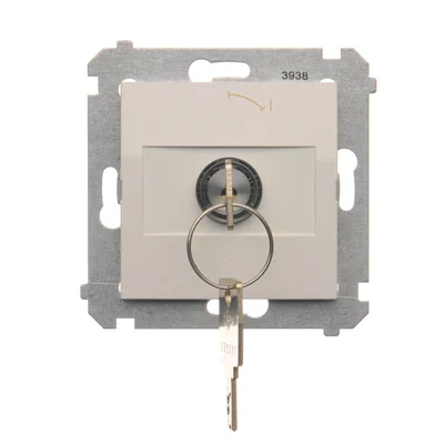 Selettore a chiave pulsante momentaneo (modulo) 2 posizioni 0-I contatto N/O 5 A 230 V bianco