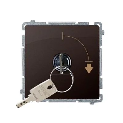 Selettore a chiave unipolare, 2 posizioni, 5A 230V, cioccolato metallizzato opaco