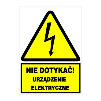 Self-adhesive warning board 148x210(Do not touch the electrical device)