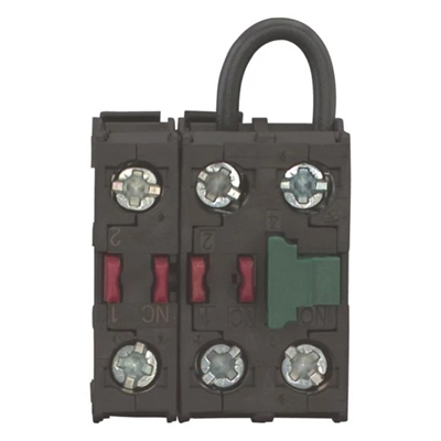 Self-monitoring contact element 1NO 2R fixed to the rear panel