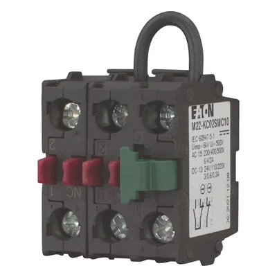 Self-monitoring contact element 1NO 2R fixed to the rear panel
