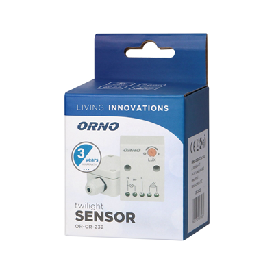 Sensor crepuscular con sonda externa en caja, 2-100 lux 2300W, blanco