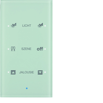 Sensor de cristal KNX TS Touch, configurable triplemente, cristal blanco