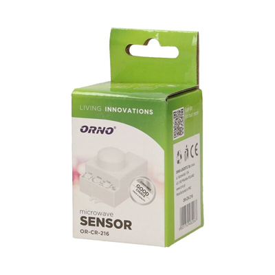 Sensor de movimiento por microondas, mini, 5,8GHz, IP20, 800W blanco