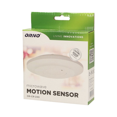 Sensor de movimiento por microondas, ultrafino, 5,8GHz, 360 grados, IP20, 2000W blanco