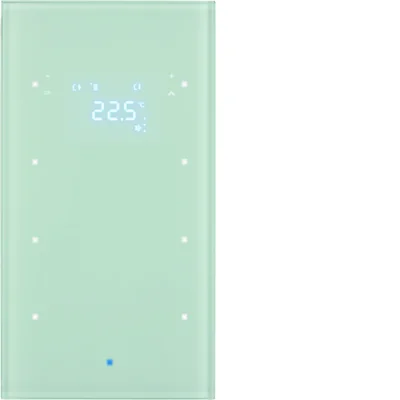 Sensor táctil de cristal TS KNX de 3 vías con regulador de temperatura, blanco