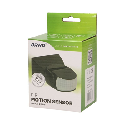 Sensore di movimento 180 gradi IP65, 1200W, CR-236 nero