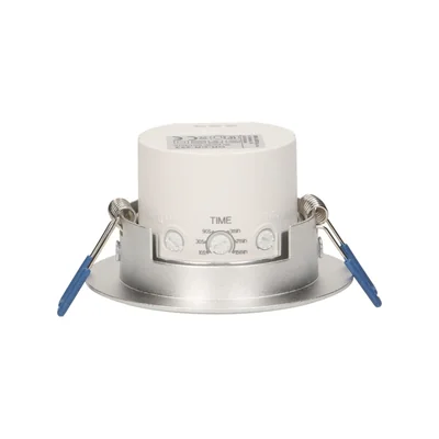 Sensore di movimento a 360 gradi 1200W per controsoffitti, alluminio, lente del sensore orientabile, argento