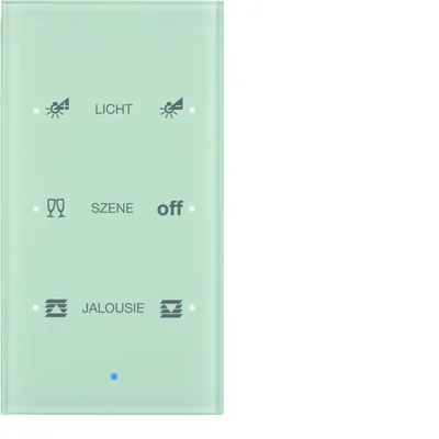 Sensore KNX TS Touch in vetro, configurabile 3 volte, vetro bianco