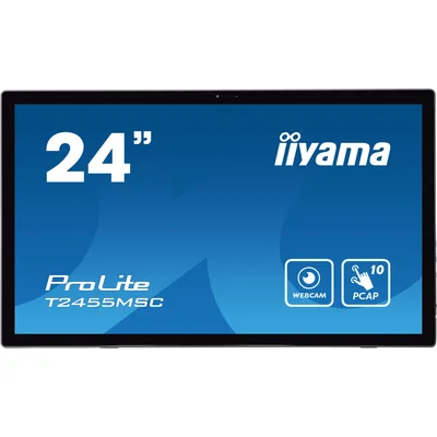 Сенсорний монітор 24" iiyama ProLite T2455MSC-B1 FHD IPS /HDMI DP/ Камера + Мікрофон, NANO-покриття, Динаміки