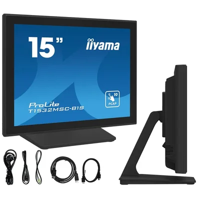 Сенсорний POS-монітор iiyama T1532MSC-B1S 15" 4:3 /VGA HDMI DP/ IP43, динаміки
