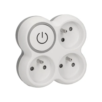 Séparateur 3x2P+Z avec interrupteur blanc éclairé