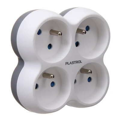 Séparateur à quatre voies, 4 gn, rond, avec une épingle blanche