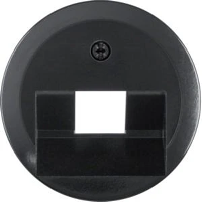 SERIE 1930/GLAS Central element for 1-way UAE connection socket, black