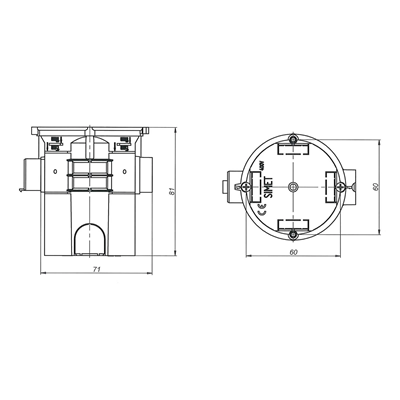 Серійна коробка для прихованого монтажу з гвинтами S60Gw fi80mm deep 80mm blue