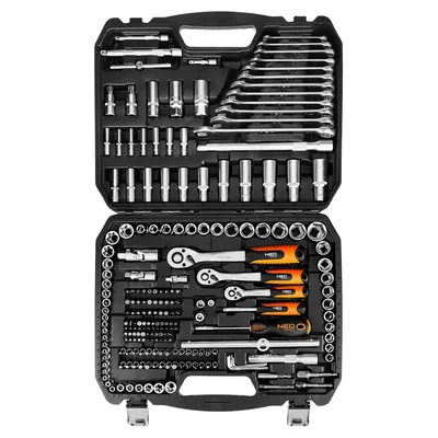 Set di chiavi a bussola da 1/2, 3/8, 1/4, 220 pezzi, satinate