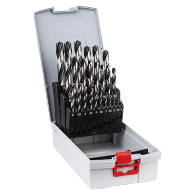 Set of 25 pointteq drill bits for metal