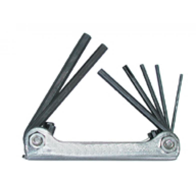 Set of hex keys in a 7-piece clip