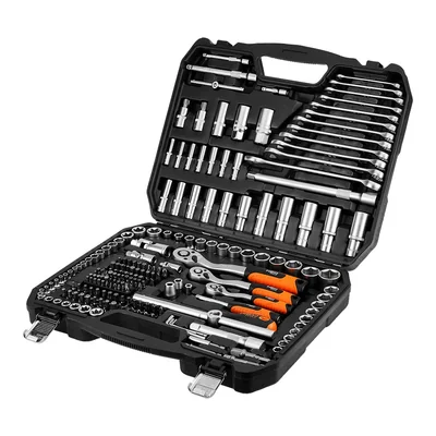 Set of socket wrenches 1/2, 3/8, 1/4, 220 pcs, satin