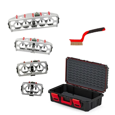 Set of tools for embedding flush-mounted boxes PK60 In Device Power Ad Box with a case and a copper brush