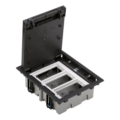 SF Floor box S500 3-module 6xK45 70mm graphite gray