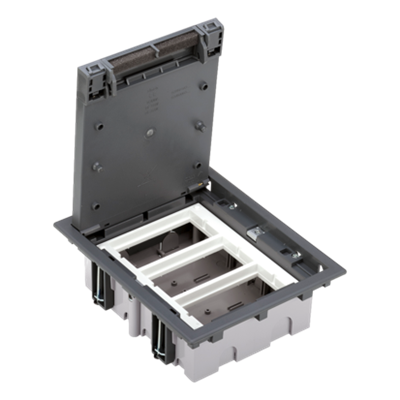 SF Floor box S500 3-module 6xK45 70mm gray