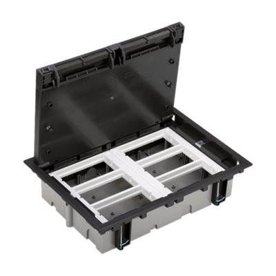 SF Floor box S500 6-module 12xK45 70mm graphite gray