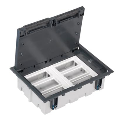 SF Floor box S500 6-module 12xK45 93mm gray