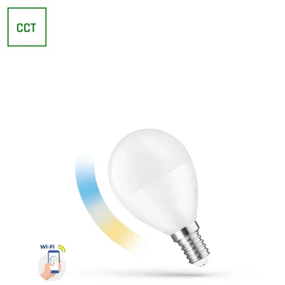 SFERA LED 5W E-14 230V CCT+DIM Wi-Fi Spettro SMART
