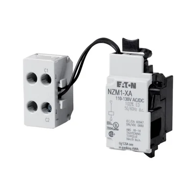 Sganciatore a lancio di corrente con morsettiera, NZM1-XA110-130AC/DC