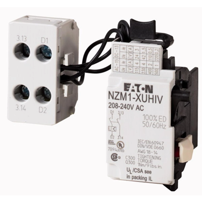 Sganciatore di minima tensione con 2 contatti positivi, NZM1-XUHIV208-240AC