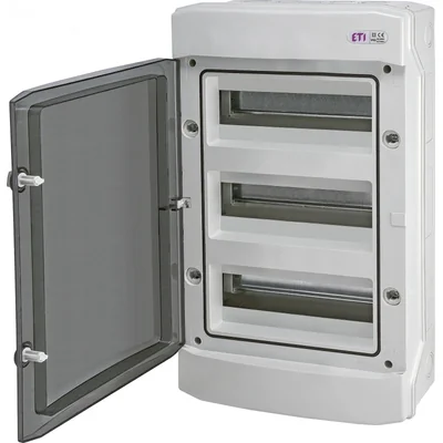 Щит зовнішній пластиковий 36 мод, IP-65, прозорі двері, ECH-36PT-s