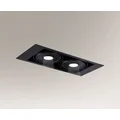Shilo LED stropní svítidlo Muko IL 2x (10W 1000lm) 3000K černé vestavné 3361