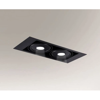 Shilo oprawa sufitowa LED Muko IL 2x(10W 1000lm) 3000K czarna wpuszczana 3361