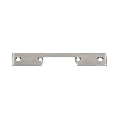 Short, double-sided escutcheon for INOX electric strikers, silver