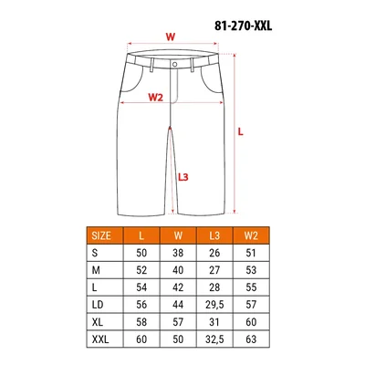 Short HD, ceinture en sangle, poches amovibles, taille XXL/58