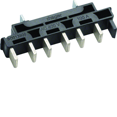 Shorting bridge for strip (3+N), holder for NH devices