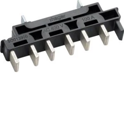 Shorting bridge for strip (3+N), holder for NH devices